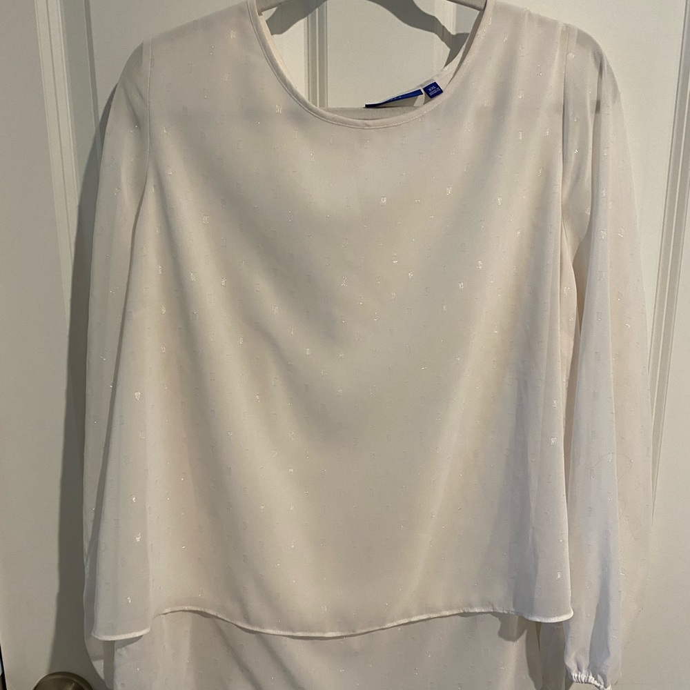 Apt 9 women’s, dress blouse, with layers, size XXL, off white - Picture 6 of 6